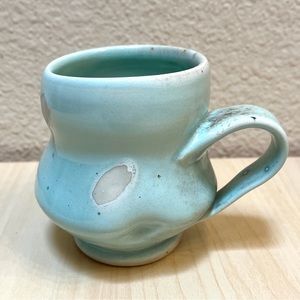 Porcelain Mug. Light Blue Iceberg Blue. Wheel thrown & wood fired. Stunning.